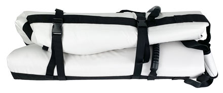 Built in wrap-around straps with buckles for easy storage and transport.